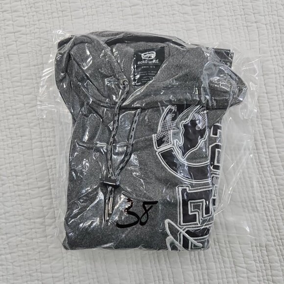 Ecko Unltd Hoodie Men's Medium Grey Spellout Logo Y2K VTG Rhino 72 Grunge Skater - Picture 14 of 14